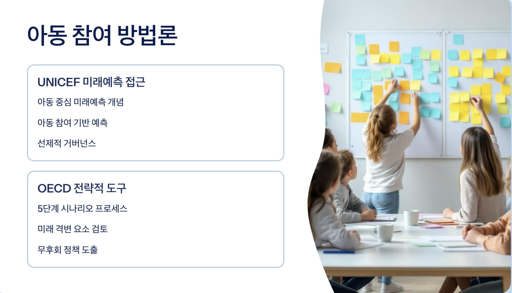 한 무리의 사람들이 화이트 보드 앞에 테이블에 앉아 있습니다.