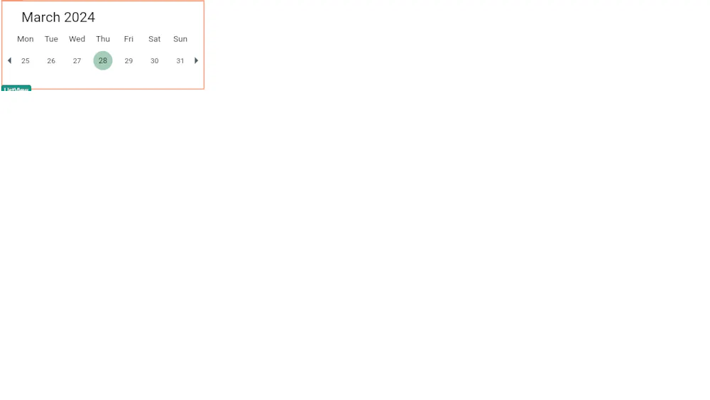 Calendar - highlight date based on calendar selection