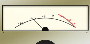 빨간색 화살표가 있는 미터