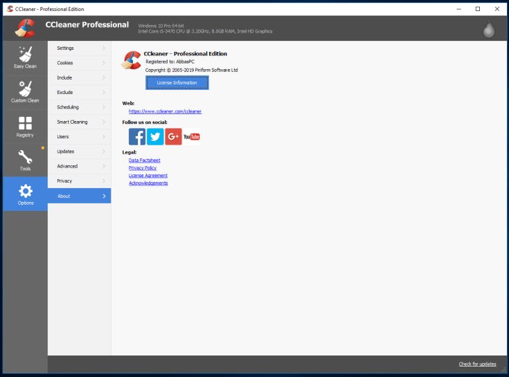 CCleaner Professional License Key