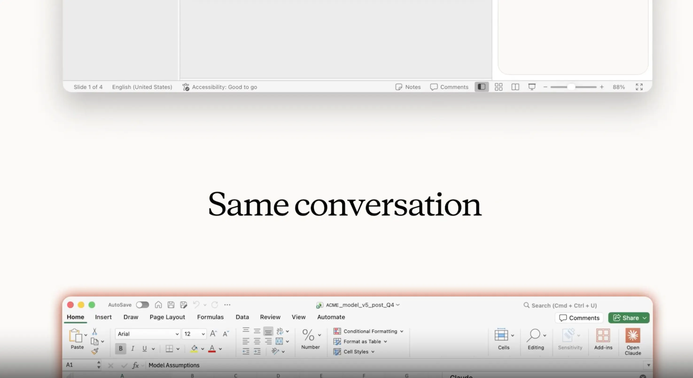 PowerPoint에서 동일한 대화의 스크린샷