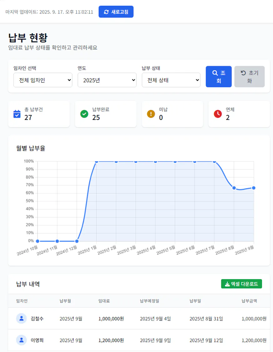 한국 검색 엔진의 스크린 샷
