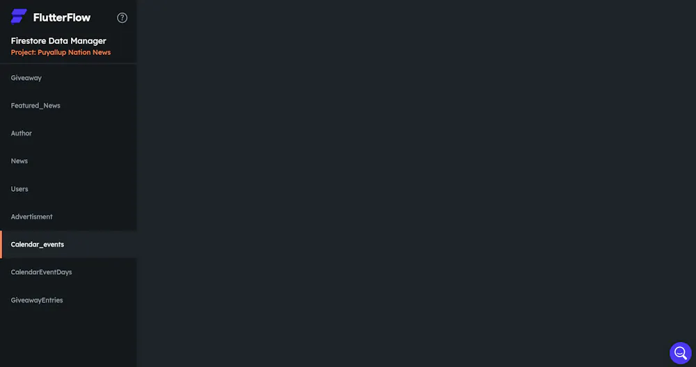 Grey Screen in Firestore Data Manager
