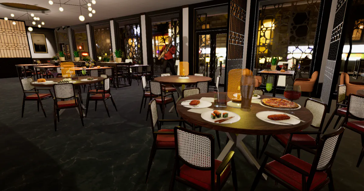 [Unity] (Game Dev Asset) Modern restaurant - building and interior [Free]