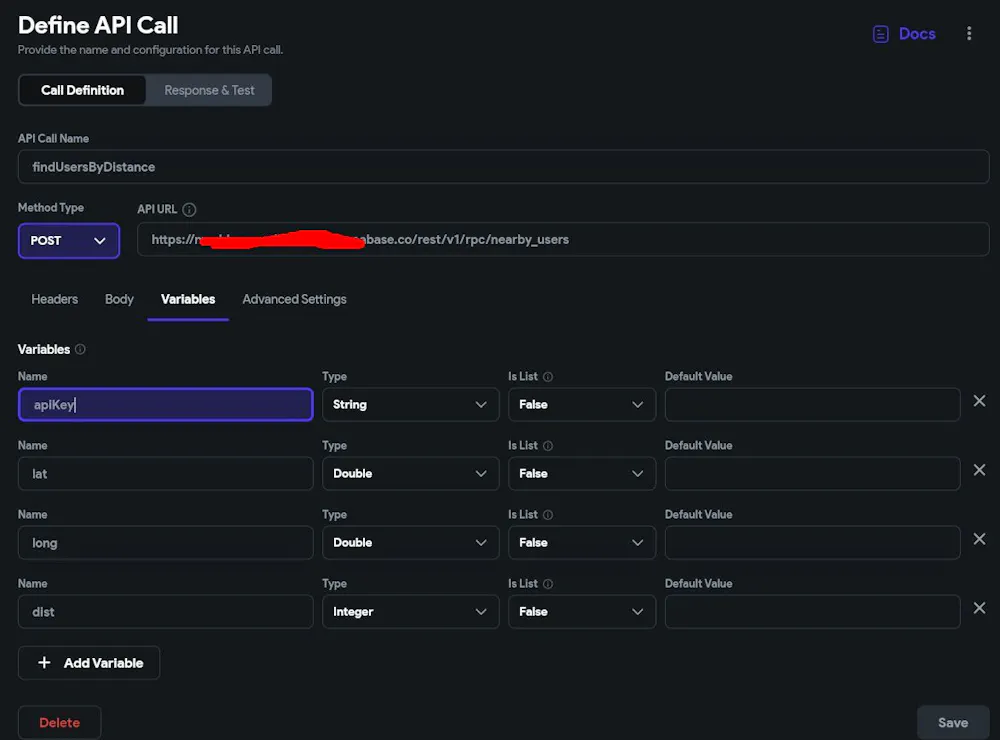 API returns NULL on page load and button press
