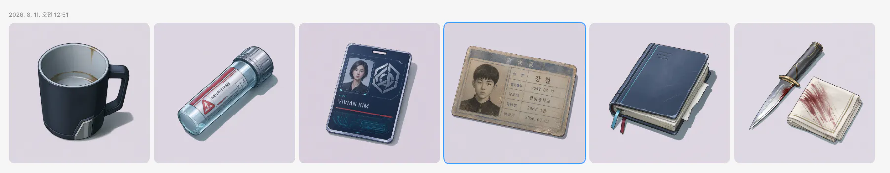휴대폰, 태블릿, 펜을 포함한 다양한 품목 모음