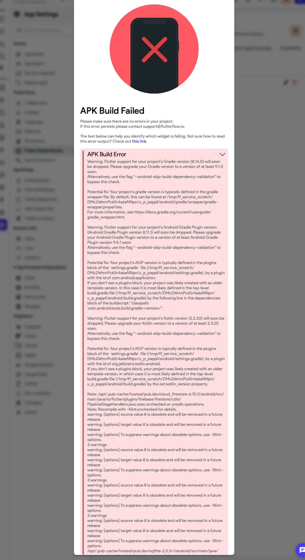 APK build failed – can’t find the error