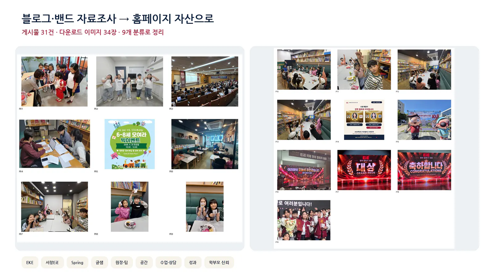 사람들의 사진이 포함된 한국 웹사이트의 스크린샷