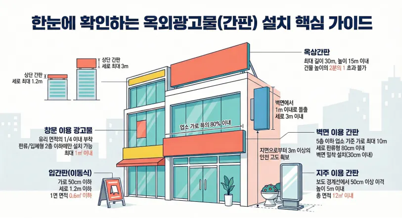 한국의 다양한 건물 유형을 보여주는 다이어그램