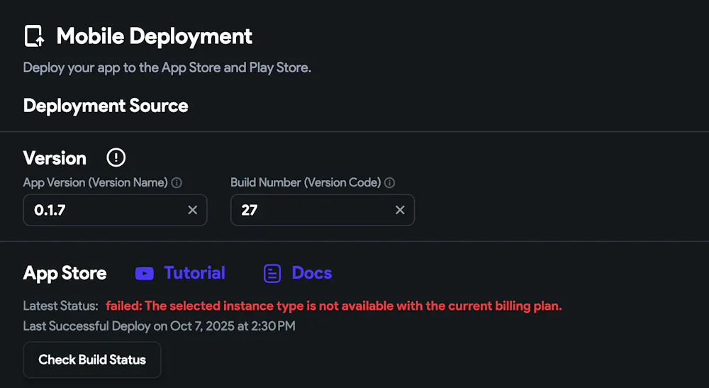Basic plan suddenly cannot deploy app. Failed with reason: 