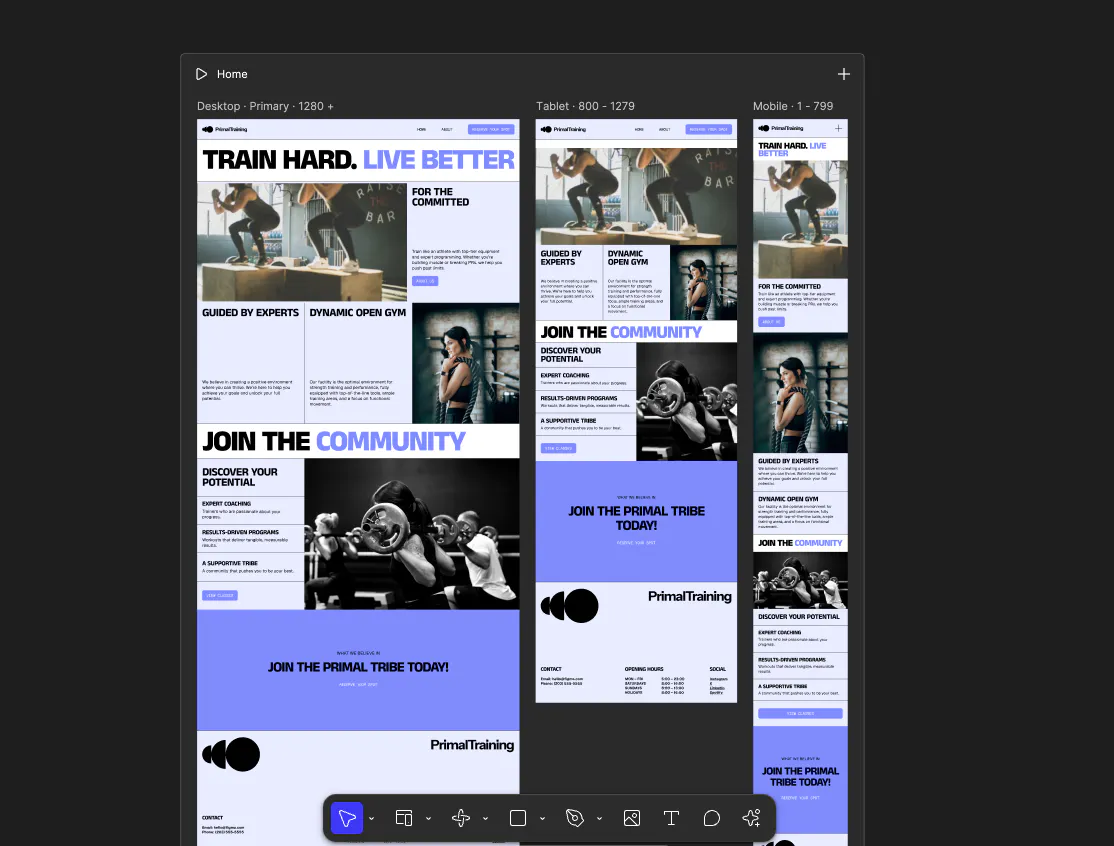 많은 다른 이미지가있는 검은 색과 파란색 웹 사이트