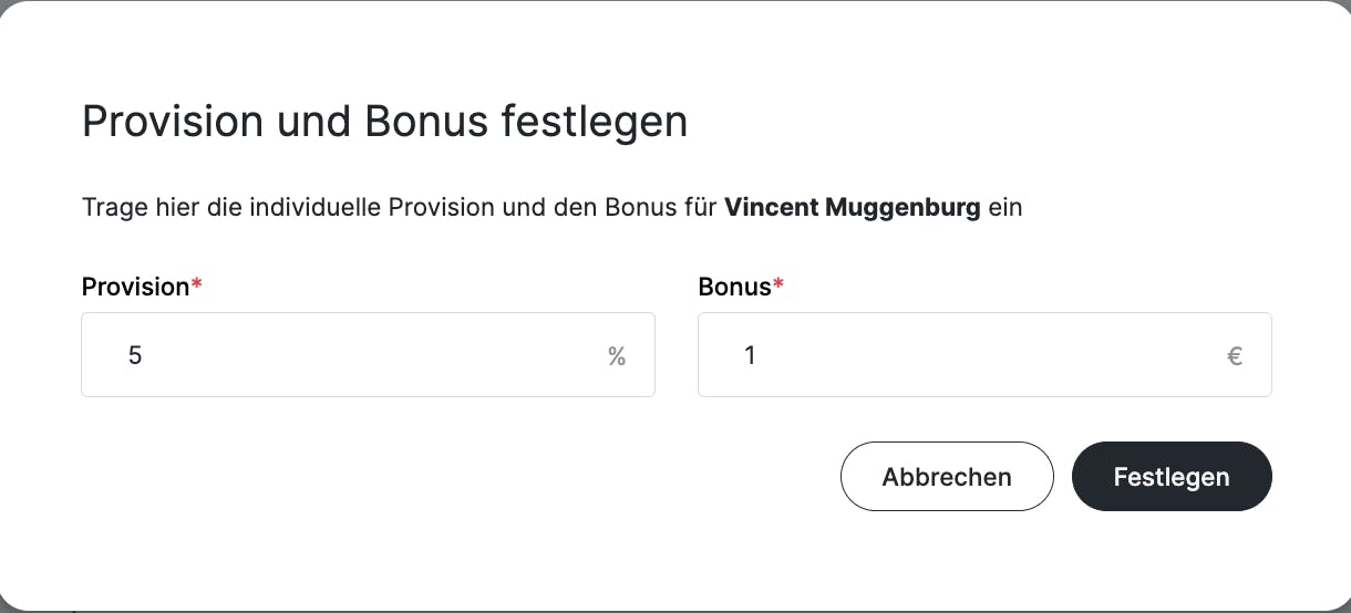 Individuelle Provision für eine Person