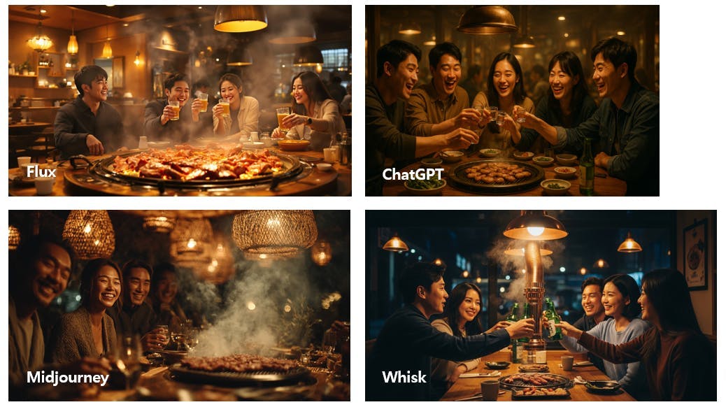 한 무리의 사람들이 음식과 함께 테이블에 앉아 있습니다