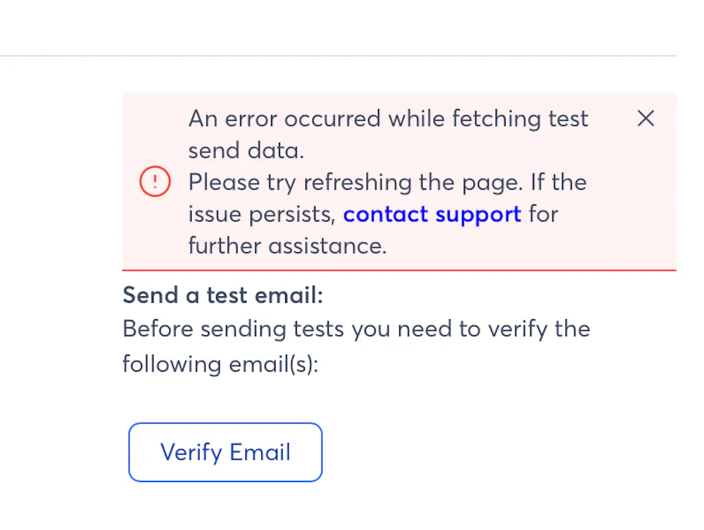 I can’t send the test email.