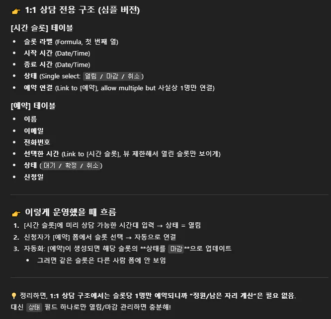 한국어 텍스트가있는 검은 색 화면