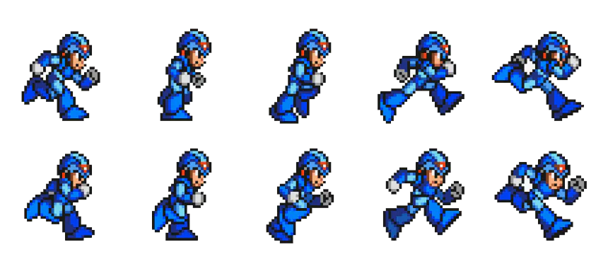 파란색 캐릭터의 다양한 포즈