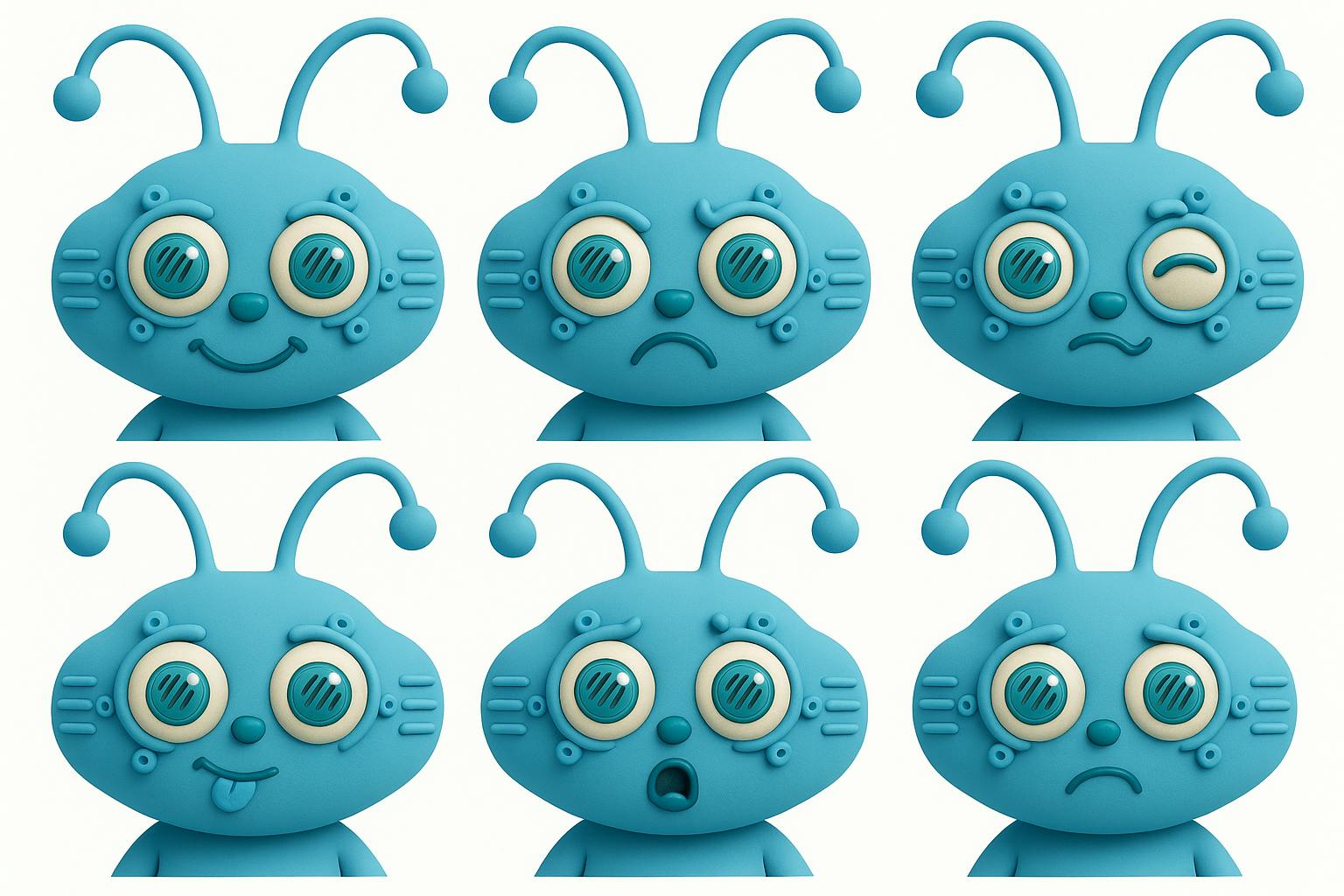 표현이 다른 파란색 문자 세트