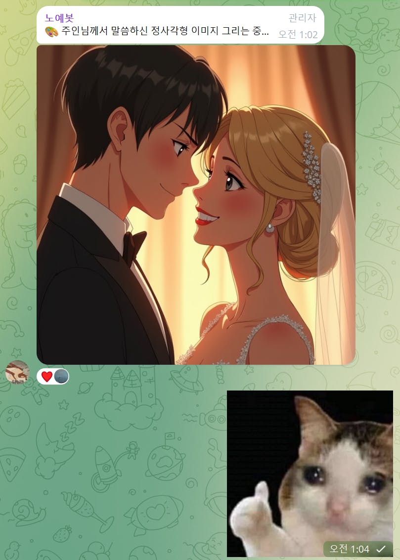 신부와 신랑이있는 고양이 사진