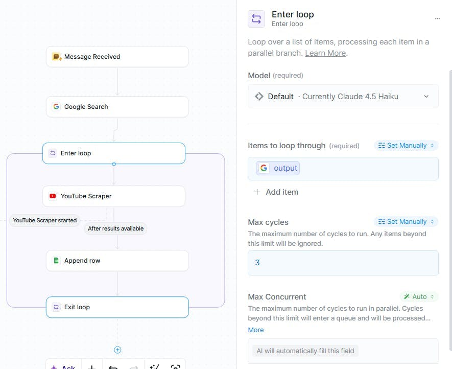 Azure의 워크플로 스크린샷