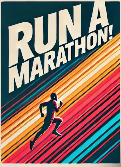 마라톤을 실행하는 포스터
