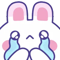 귀여운 토끼가 울고 있는 스티커