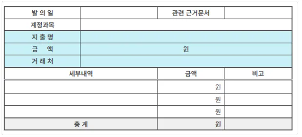 한국 송장 템플릿의 샘플