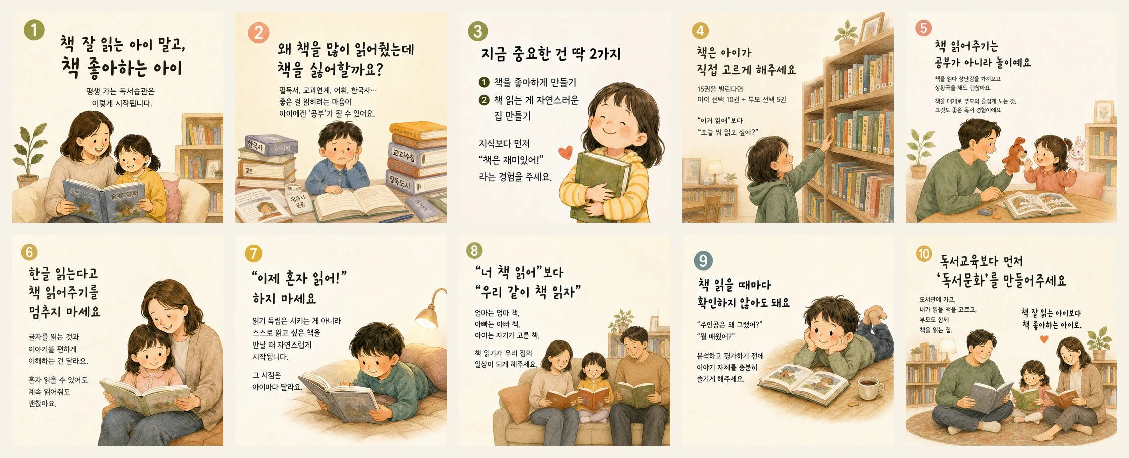 책을 읽는 아이들의 그림이 담긴 한국 동화책