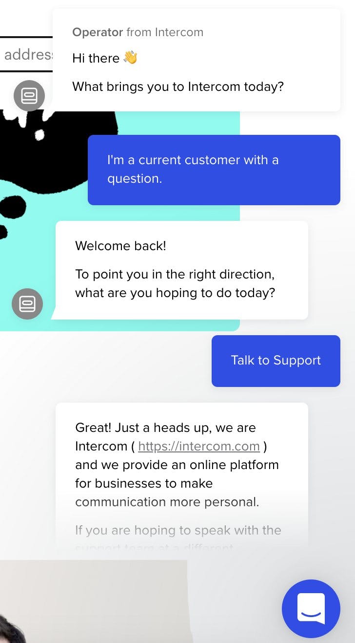 Intercom chat bot