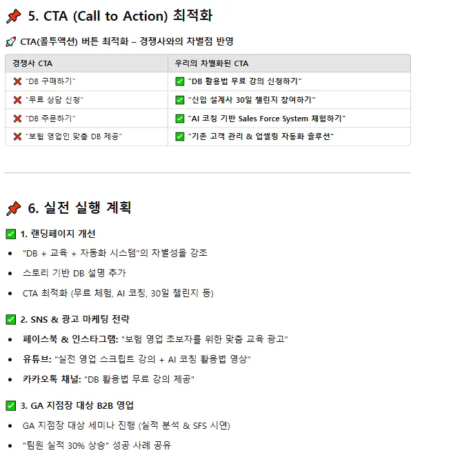 CTA Call to Action 페이지의 스크린 샷
