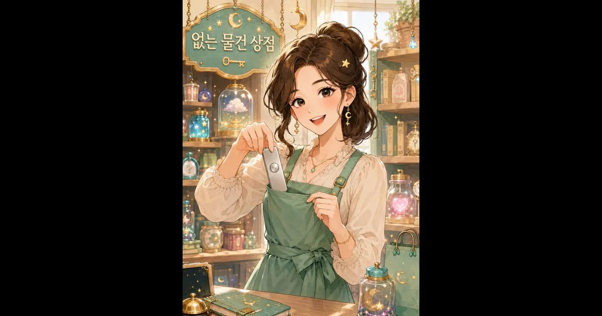 녹색 앞치마를 입은 소녀가 칼을 들고 있다