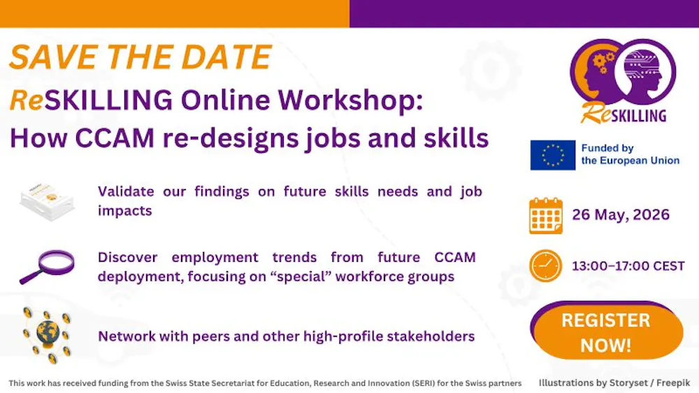Register now for our Online Workshop: How CCAM Re-Designs Jobs and Skills