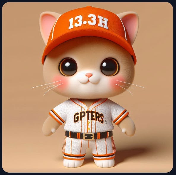 야구모자를 쓴 장난감 고양이