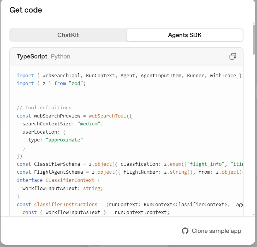 선물 코  드가 포함된 코드 편집기의 스크린샷