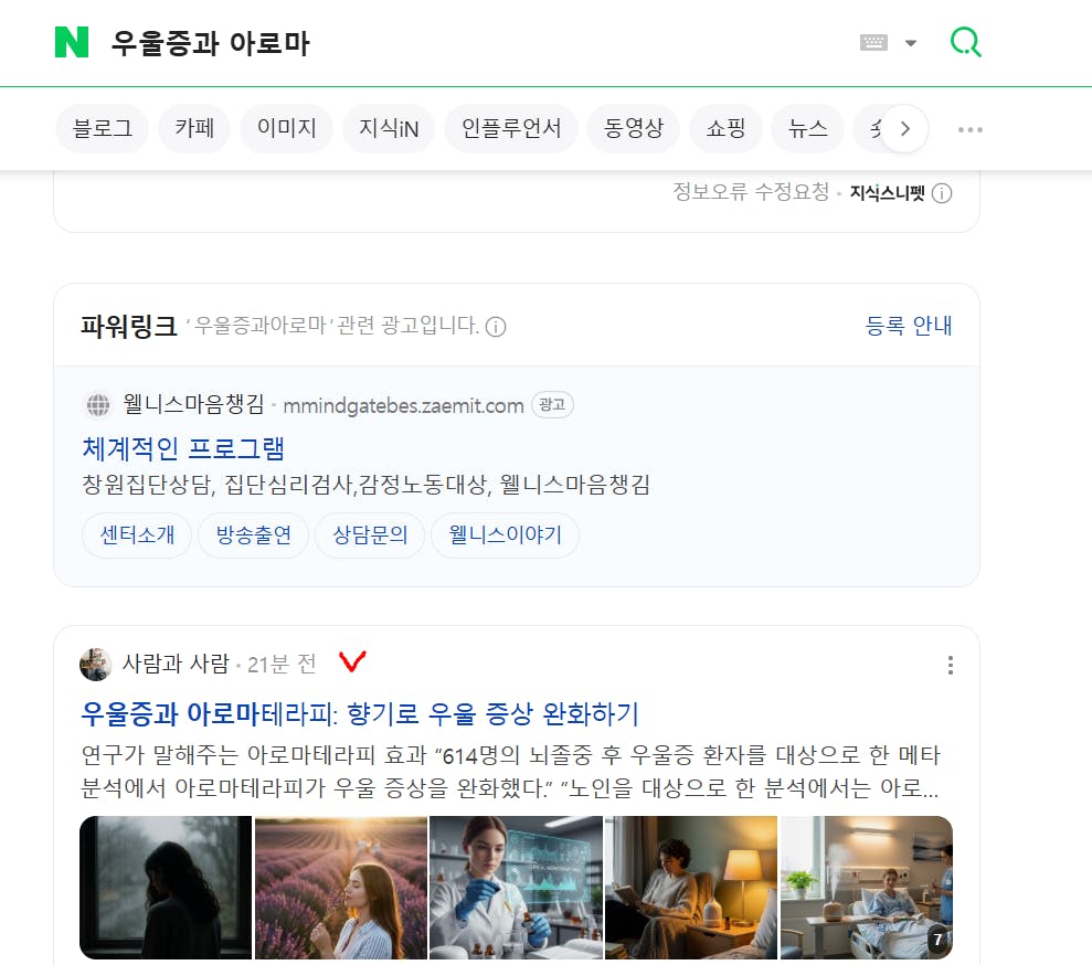 한국 뉴스 웹 사이트의 스크린 샷