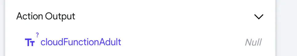 Cloud Function: Action output expects Integer?