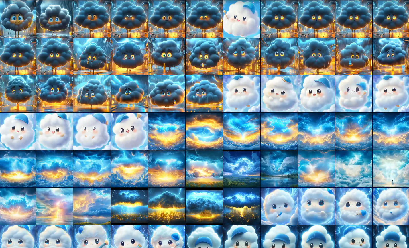 파란색과 흰색 구름의 다양한 이미지 모음