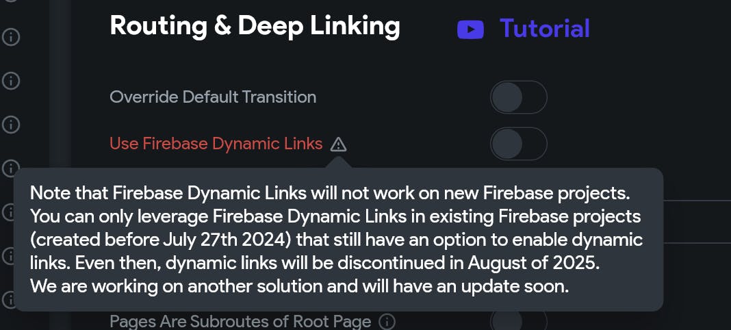 Firebase Dynamic Links will deprecated!