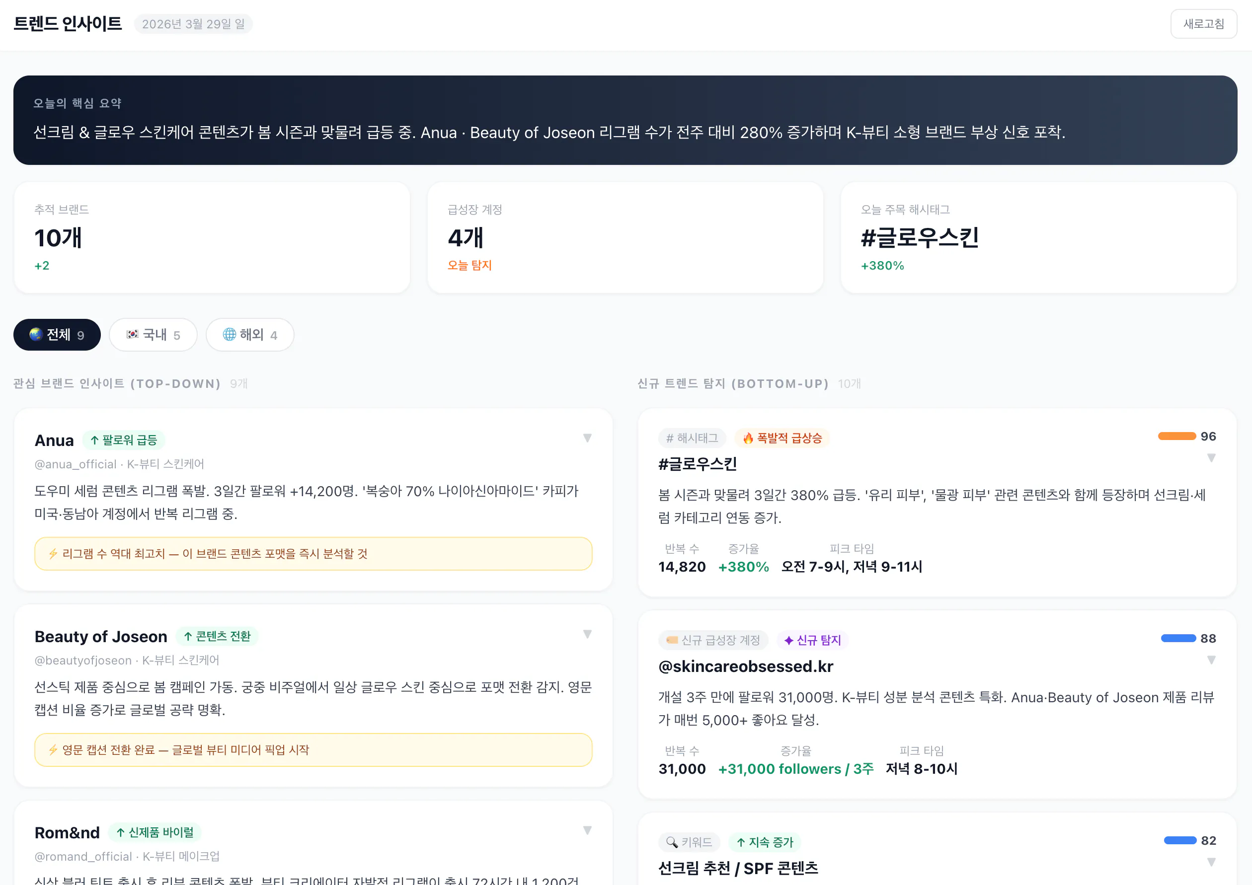 한국어 웹사이트 스크린샷
