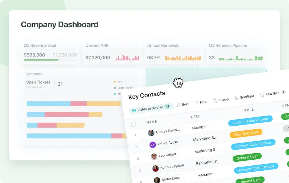 Grid View Widget in Dashboards