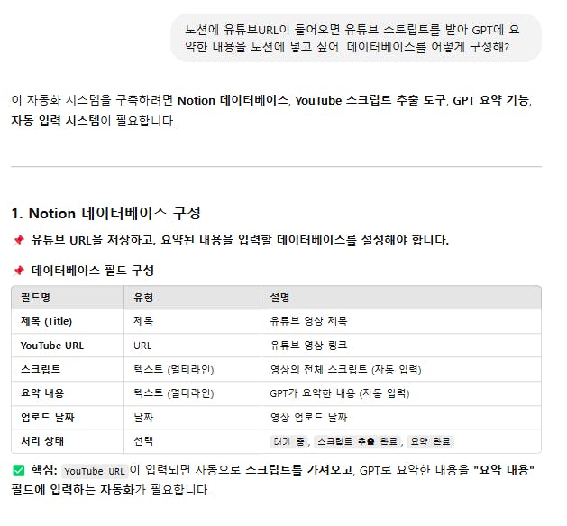 DB 구성도 GPT가 도와줌