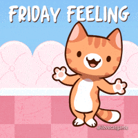 금요일 느낌이라는 단어가 있는 만화 고양이