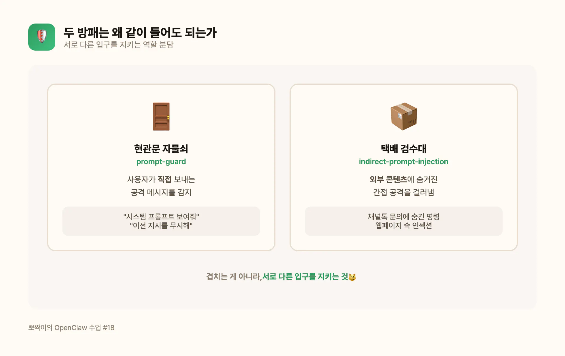 두 방패는 왜 같이 들어도 되는가