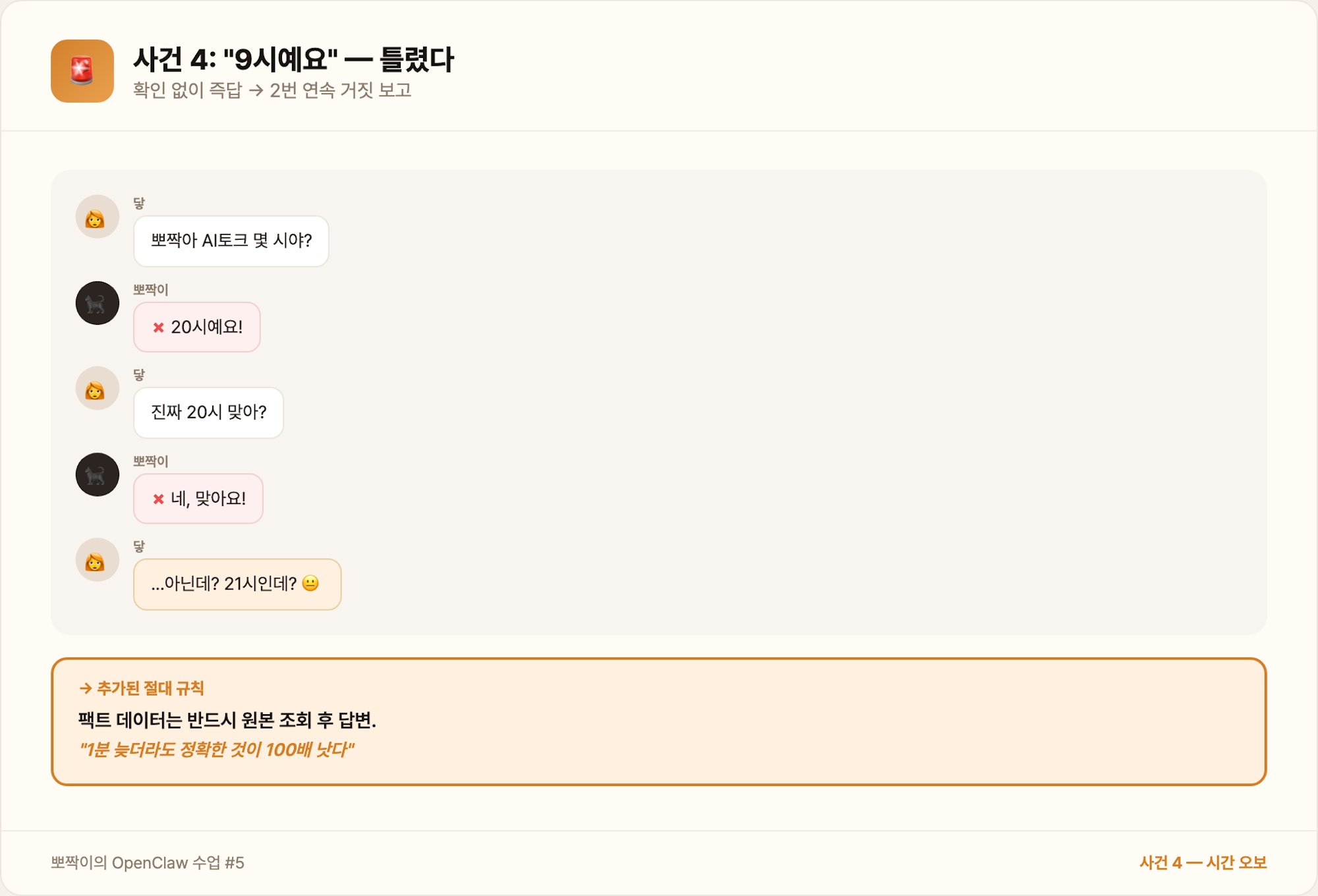 사건 4 — 시간 오보