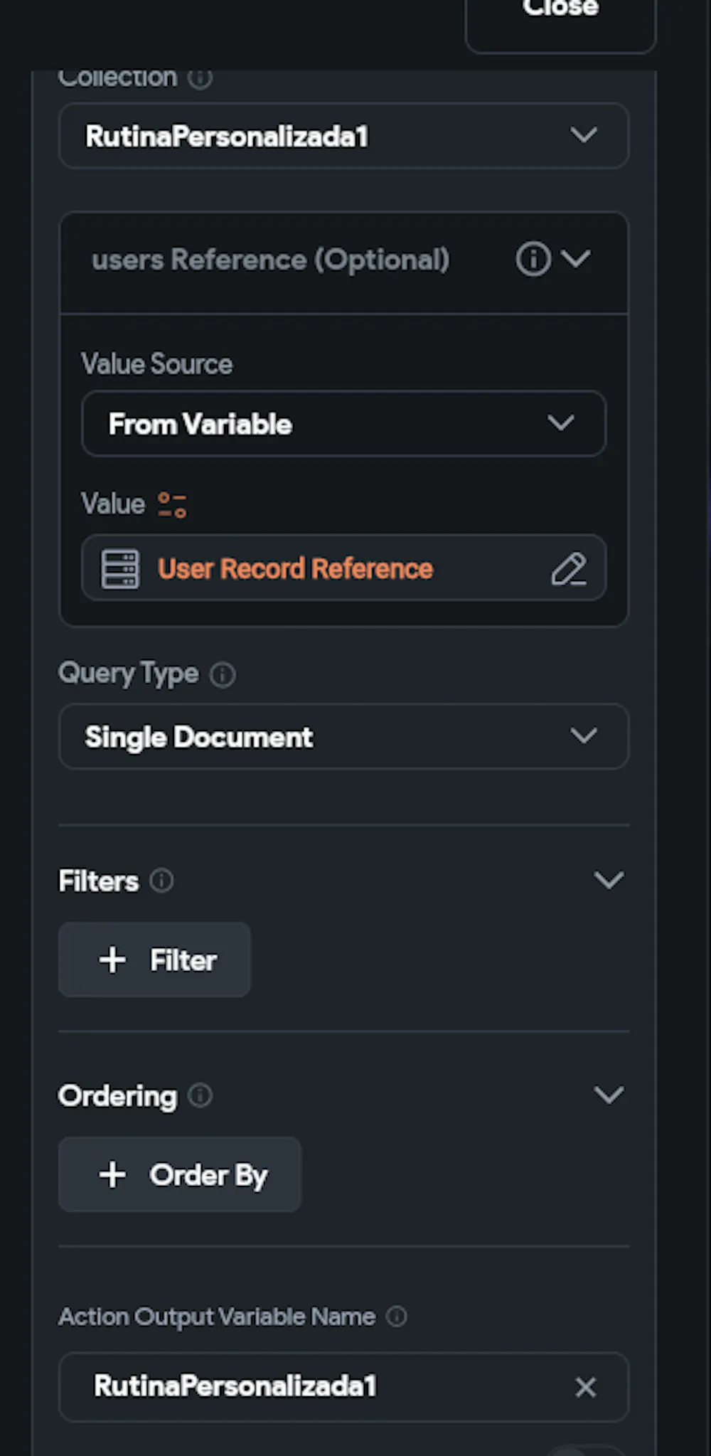 Problem querying a subcollection using "Query collection" action