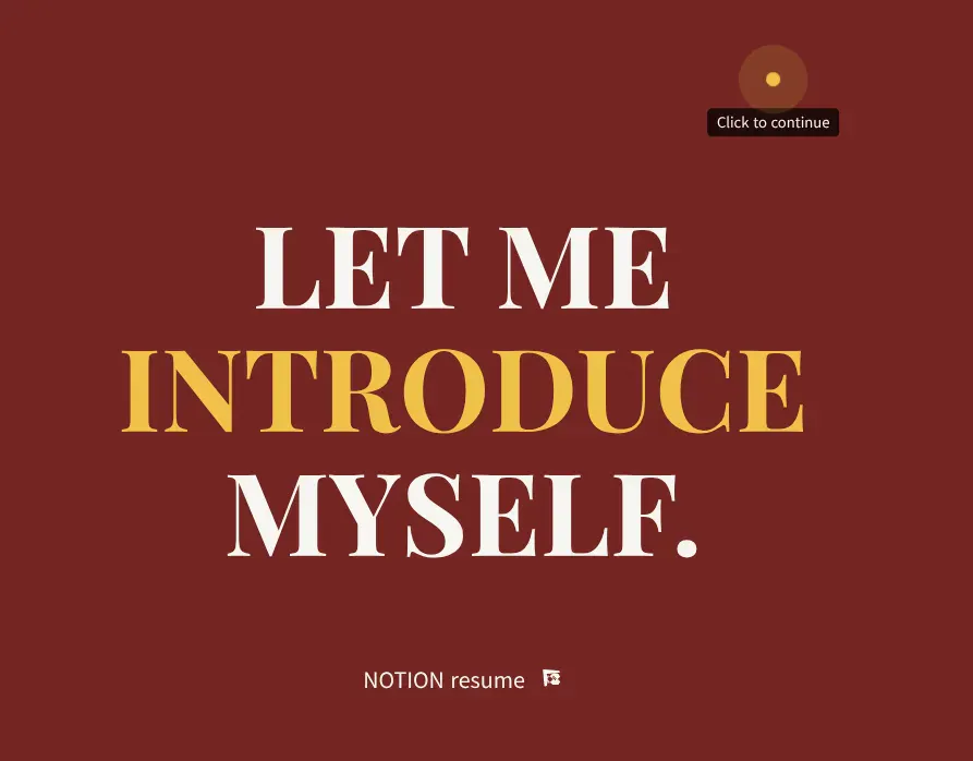 나 자신을 소개하겠습니다