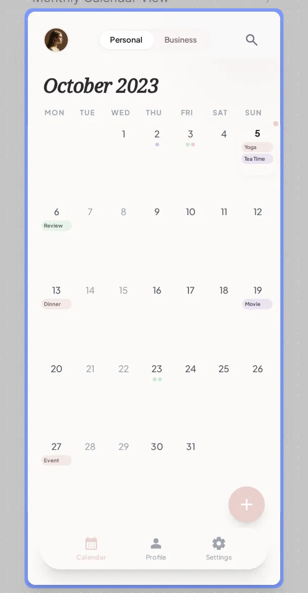 iPad의 캘린더 앱 스크린샷