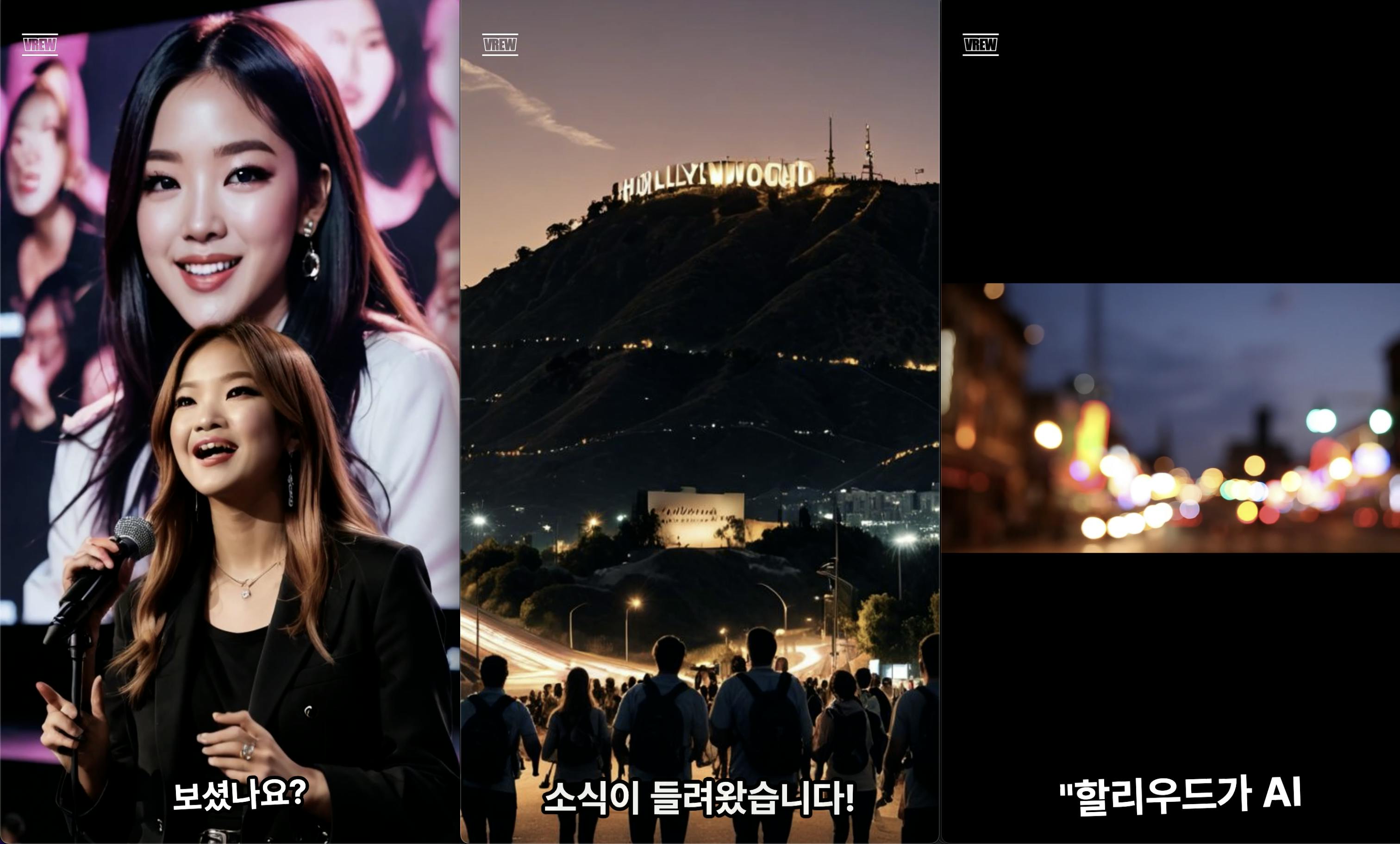 할리우드 사인 앞의 한국 여배우