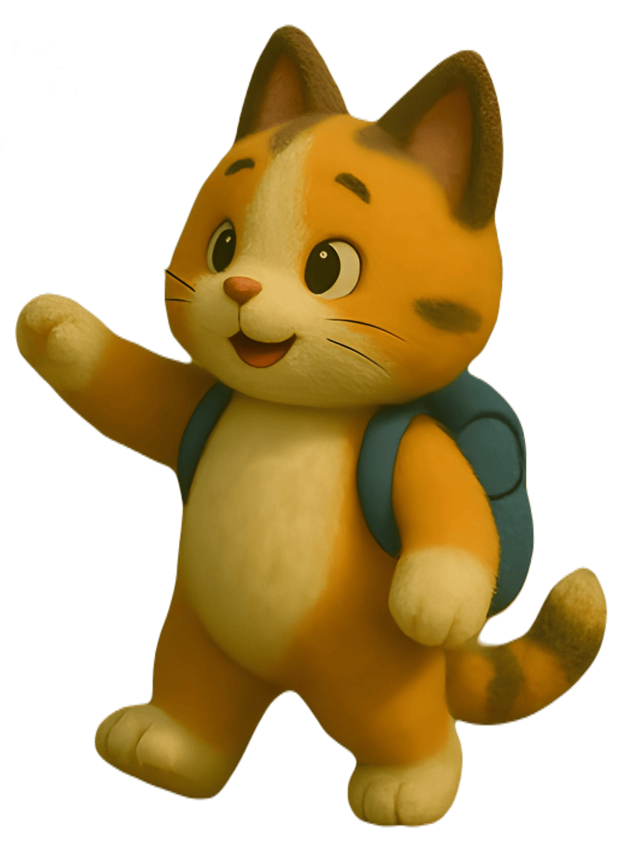 배낭이있는 만화 고양이