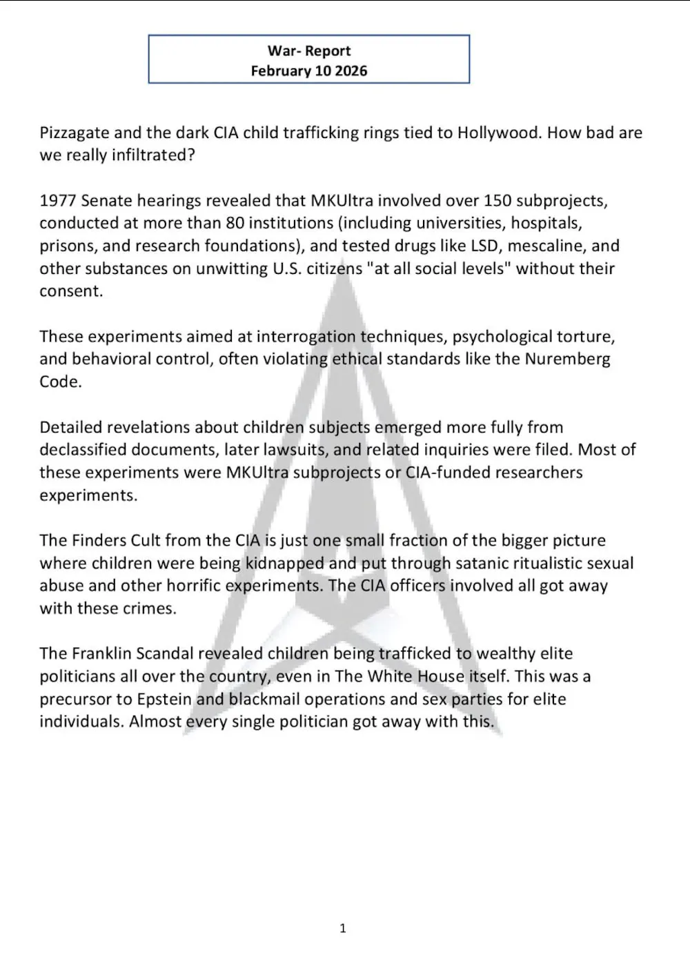War Report February 10, 2026