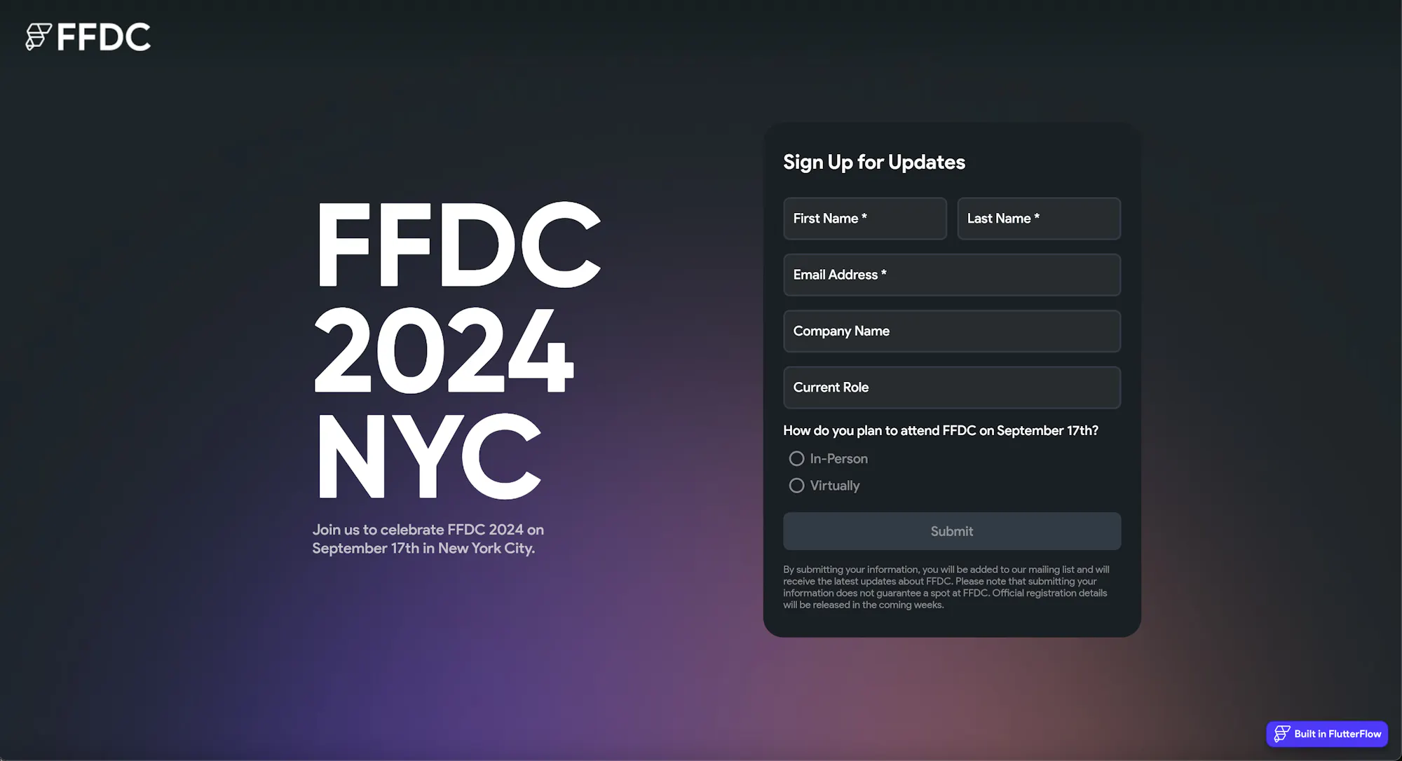 Sign Up For Updates - FFDC 2024 🎉